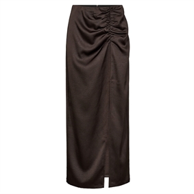 HAUTE L'AMITIE Chrisse Drape Slit Nederdel, Mocca 